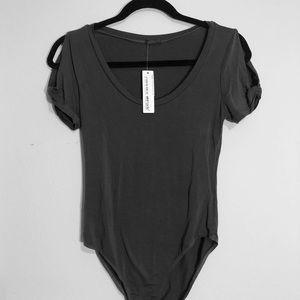 LA Made Clothing twisted sleeve body suit -S